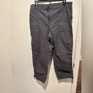 Women's Charcoal Cargo Capris